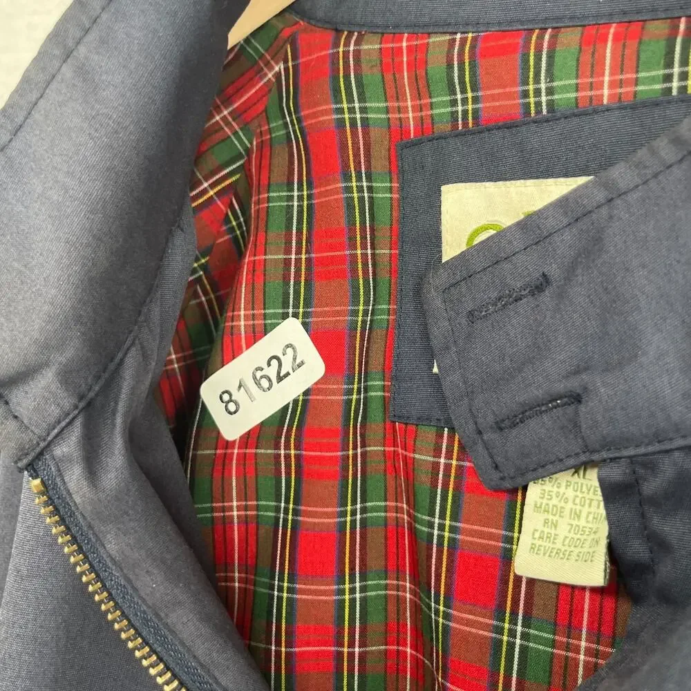 ORVIS Jacket Mens XL Harrington Bomber Tartan Plaid Lined Full Zip Blue VTG - Picture 12 of 12